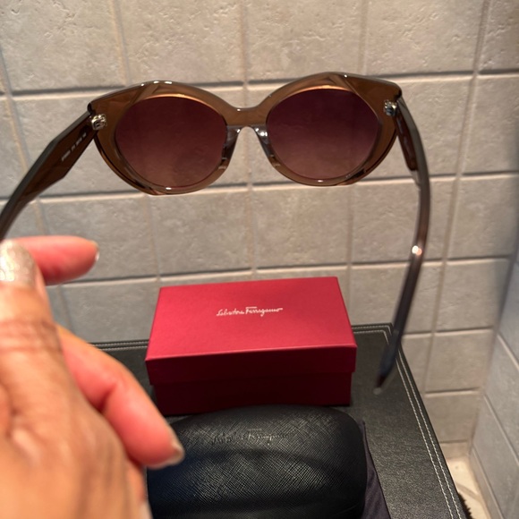 Salvatore Ferragamo Dark Brown Sunglasses - Picture 9 of 12